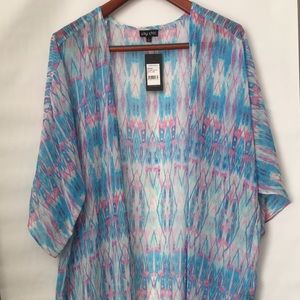 City Chic Small (12/14) Kimono blue and pink